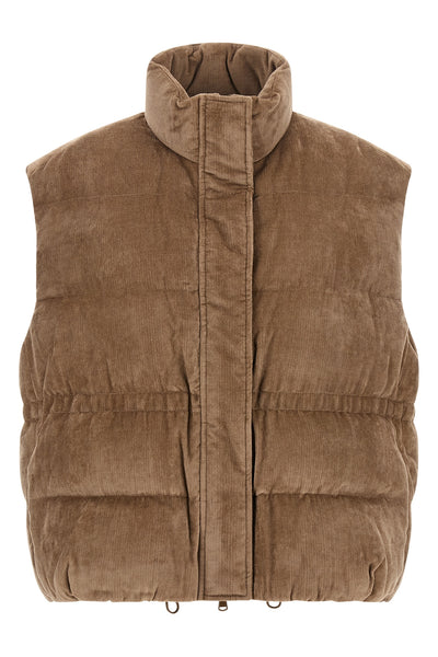 the brunello cucinelli feather padded vest redefines the volumes of outerwear th