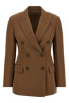 the brunello cucinelli double-breasted blazer in virgin wool tricotine and fluid