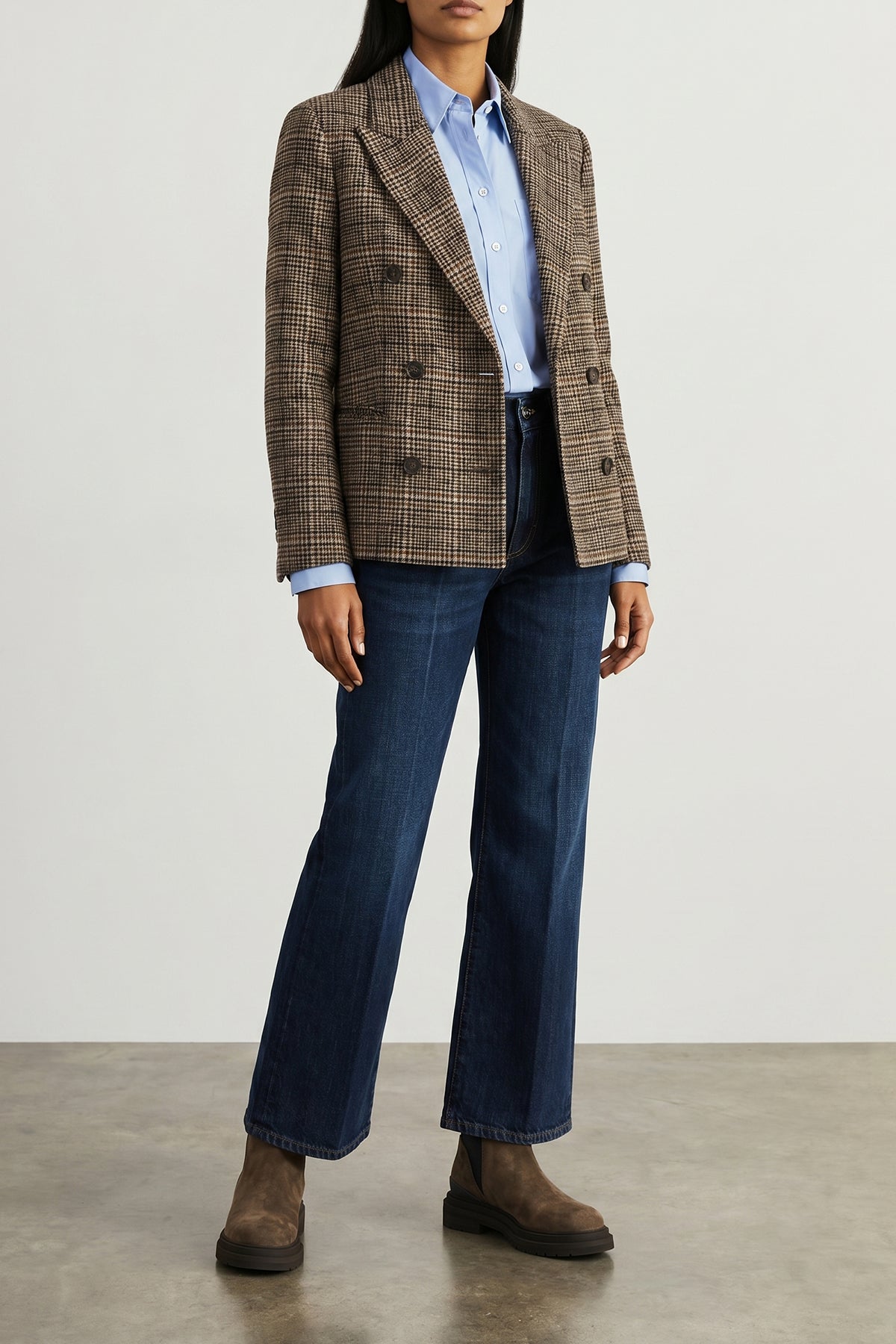 double-breasted cashmere blend blazer