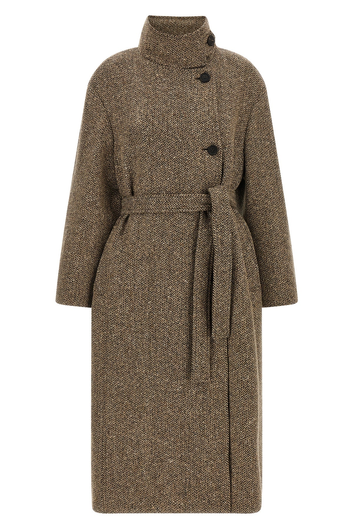 the brunello cucinelli coat redefines the codes of outerwear through an envelopi