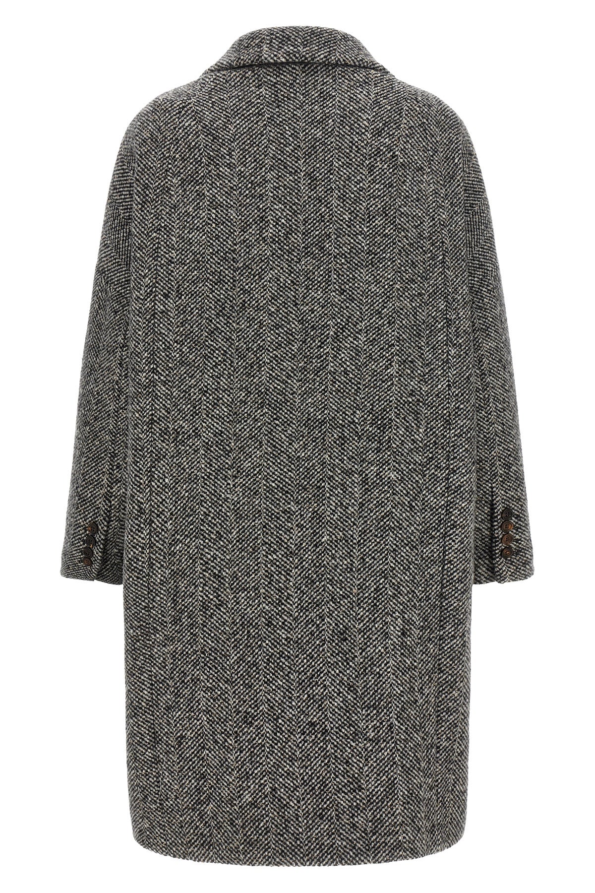 the brunello cucinelli coat redefines the volumes of outerwear through a double-