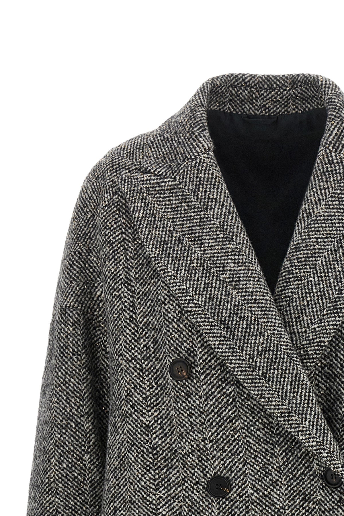 the brunello cucinelli coat redefines the volumes of outerwear through a double-
