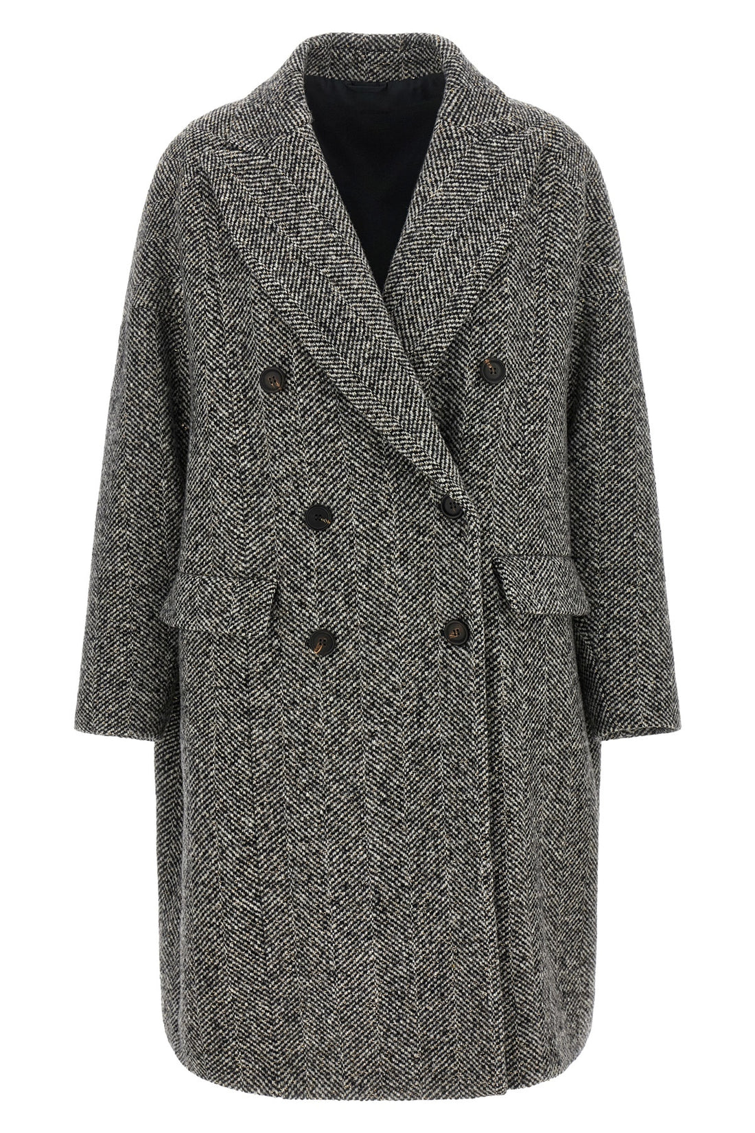 BRUNELLO CUCINELLI 38 the brunello cucinelli coat redefines the volumes of outerwear through a double-