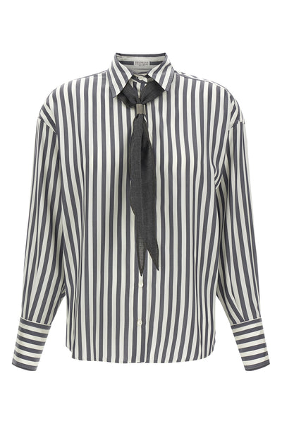 the brunello cucinelli pure silk shirt reinterprets the codes of classic tailori