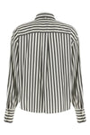 the brunello cucinelli silk poplin shirt stands out for a two-tone striped sarto