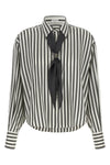 the brunello cucinelli silk poplin shirt stands out for a two-tone striped sarto