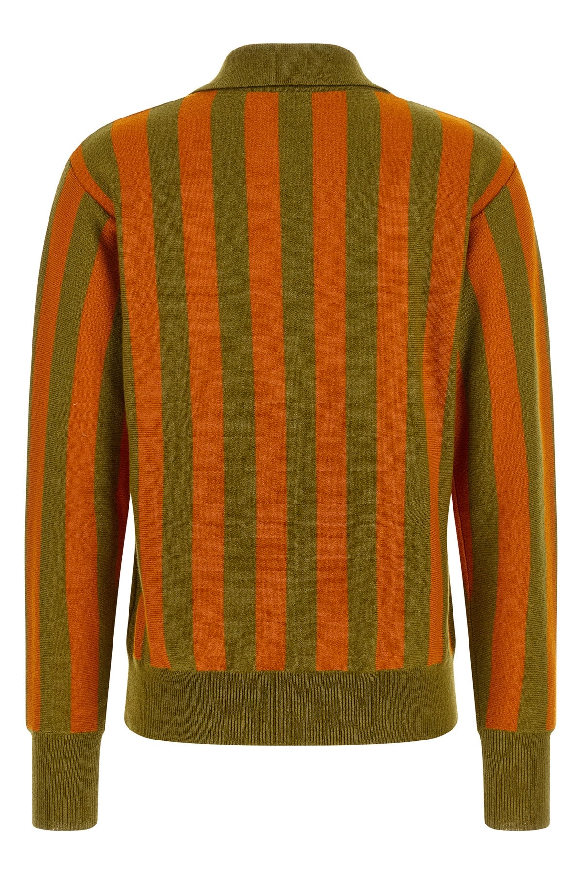 the alberto biani striped cashmere polo shirt redefines luxury knitwear through