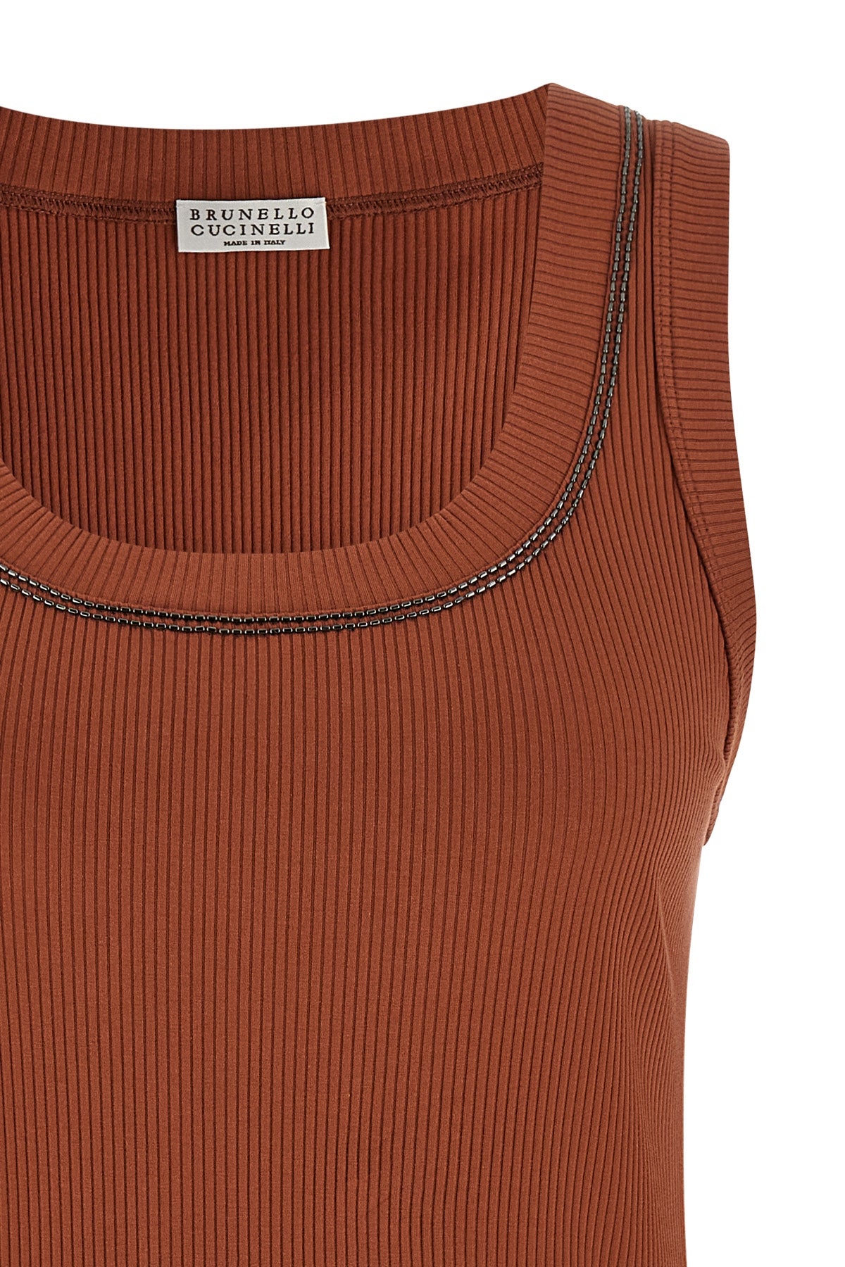 stretch cotton ribbed jersey top