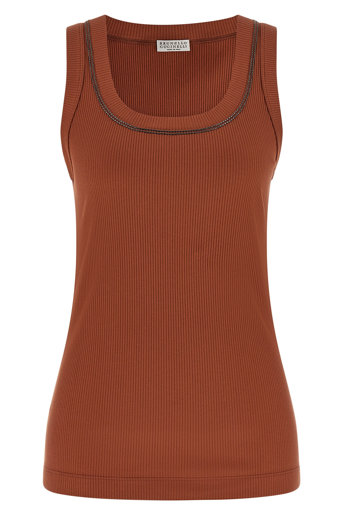 BRUNELLO CUCINELLI S stretch cotton ribbed jersey top