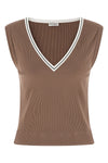 ribbed stretch cotton jersey tank top