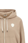 piqué cotton hoodie