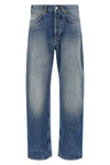 flattone used-effect stonewashed cotton denim jeans
