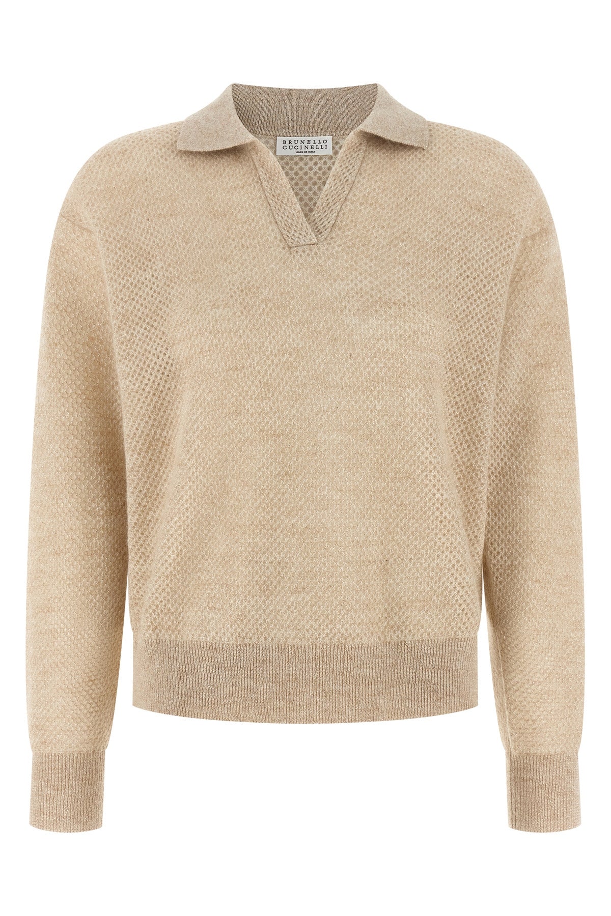 mohair and wool blend polo shirt woven