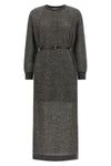 sparkling mohair and wool blend mesh knit midi dress woven