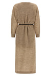 brunello cucinellis midi dress stands out for its sophisticated mesh workmanshi