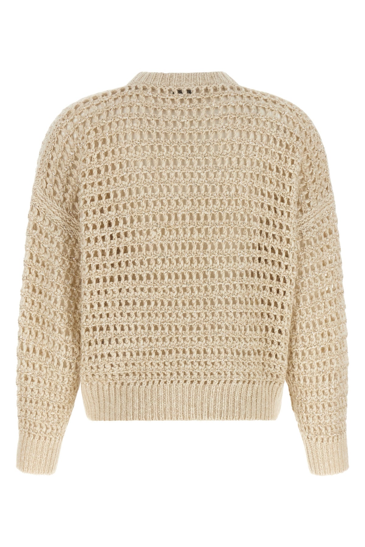 the brunello cucinelli dazzling braids mesh sweater exemplifies the brands ma