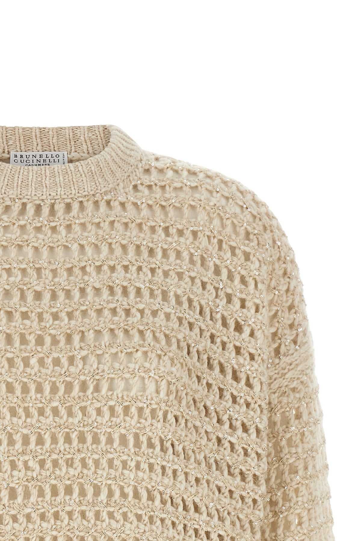 the brunello cucinelli dazzling braids mesh sweater exemplifies the brands ma