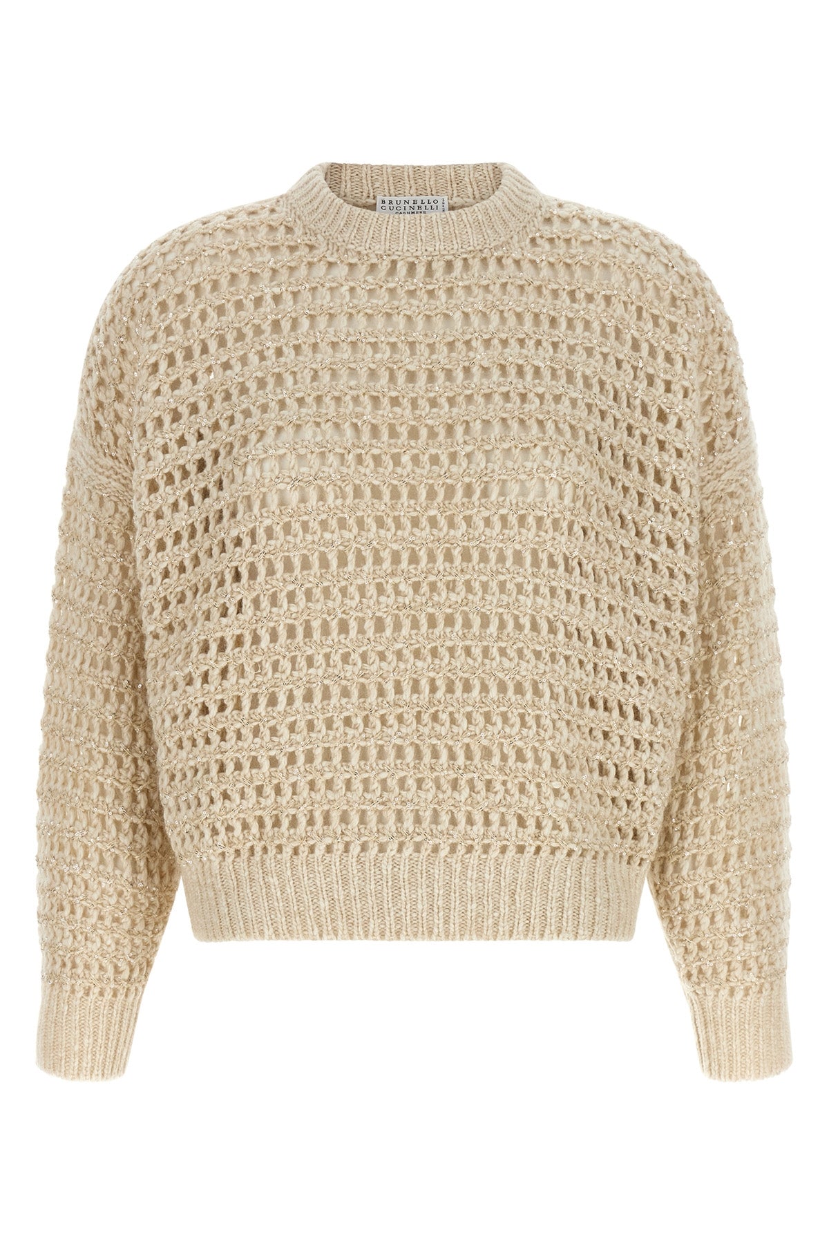 the brunello cucinelli dazzling braids mesh sweater exemplifies the brands ma