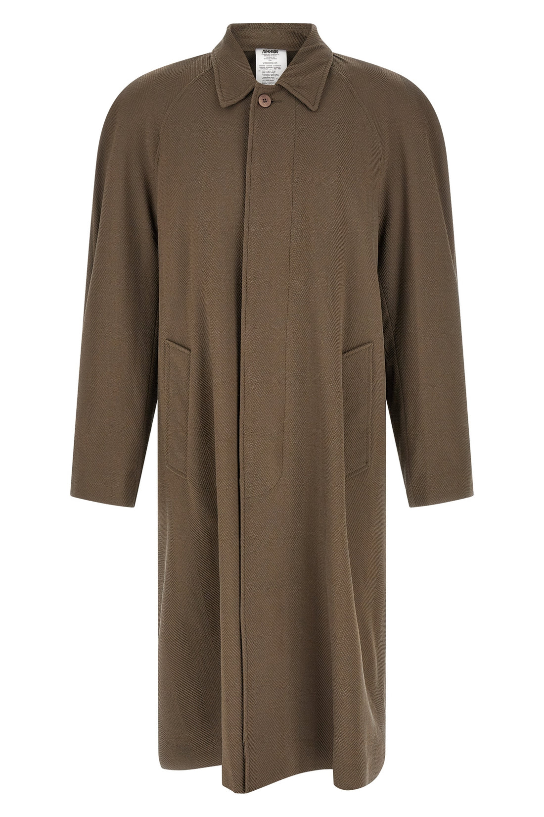 MAGLIANO L caligo embossed herringbone weave wool blend coat