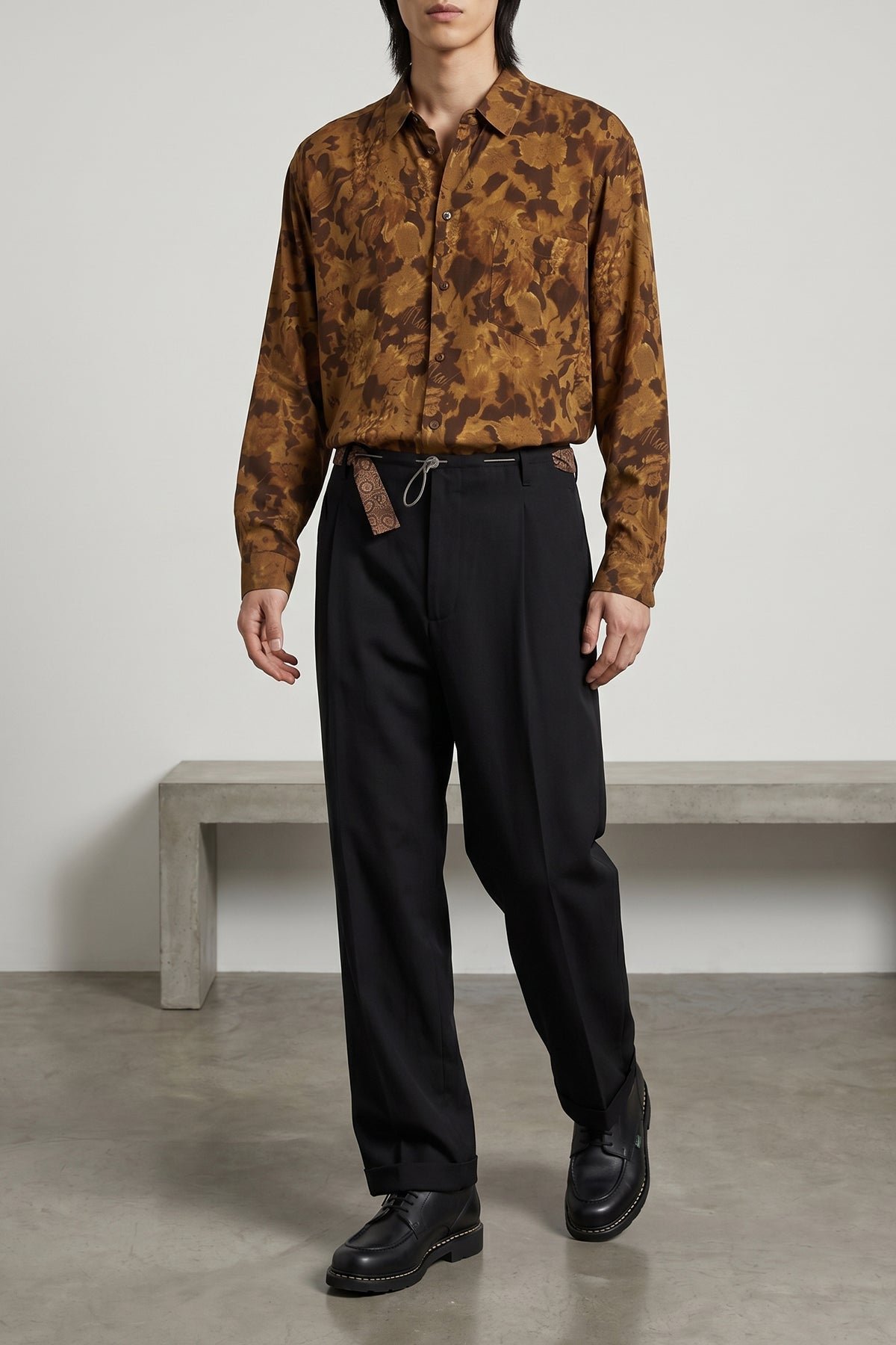 all-over lightweight viscose print shirt