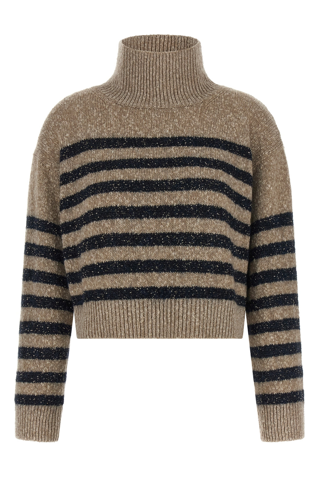 BRUNELLO CUCINELLI M striped wool and cashmere blend sweater