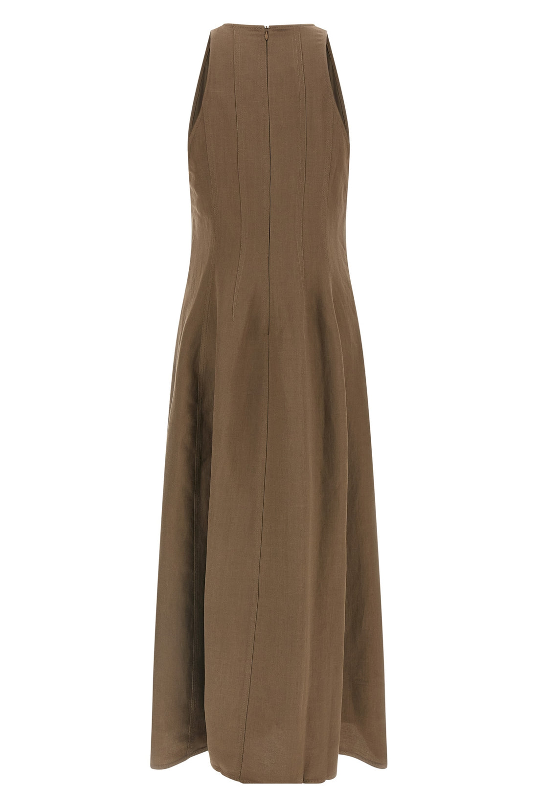 BRUNELLO CUCINELLI L sleeveless dress in viscose and linen blend