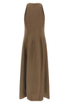 sleeveless dress in viscose and linen blend