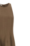 sleeveless dress in viscose and linen blend