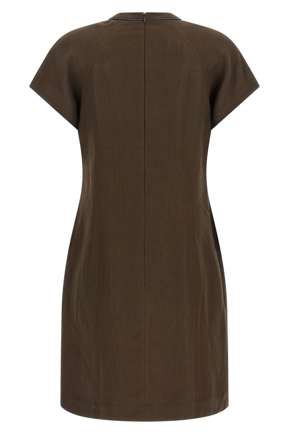 BRUNELLO CUCINELLI L mini t-shirt dress in fluid viscose and linen twill