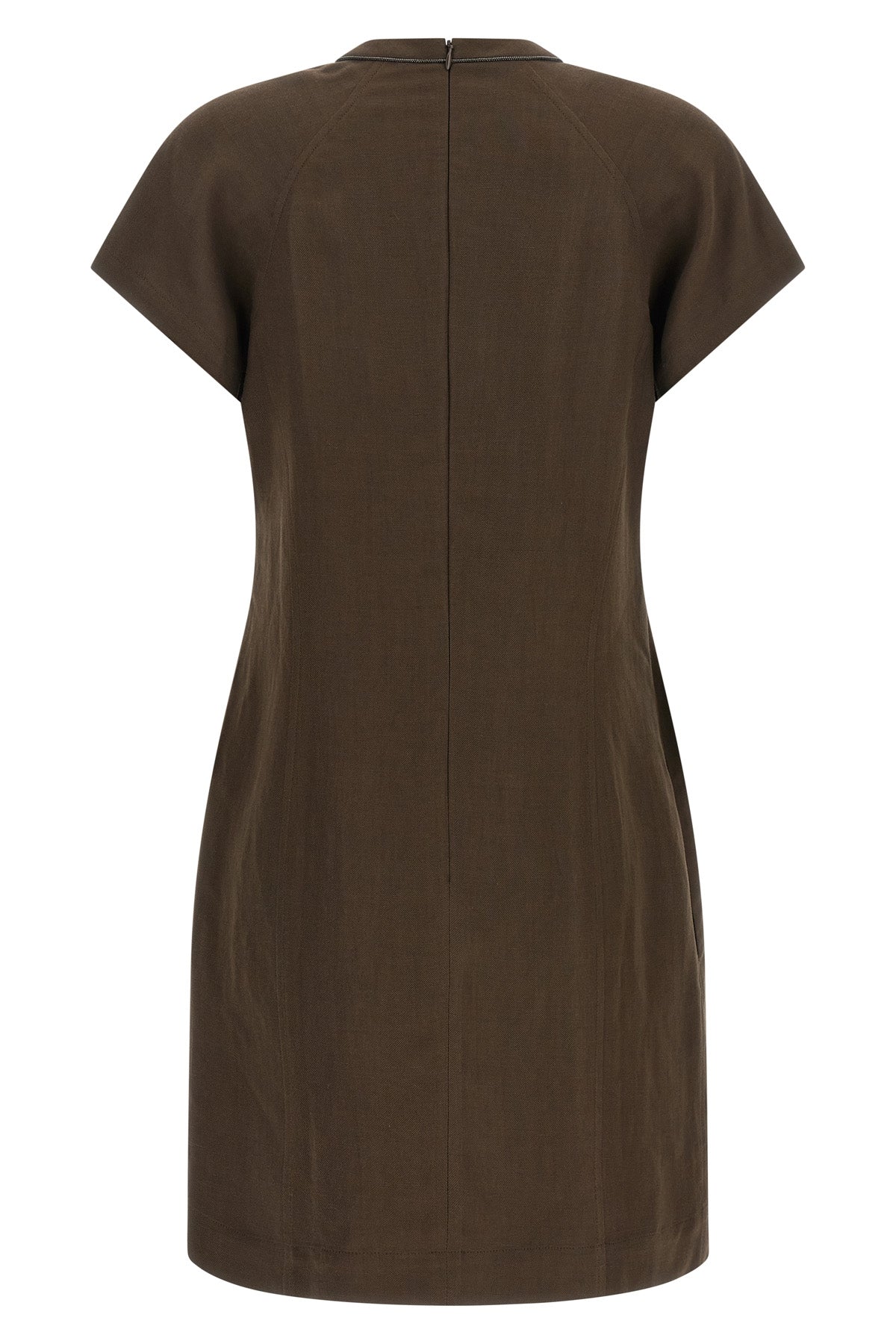 mini t-shirt dress in fluid viscose and linen twill