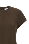 mini t-shirt dress in fluid viscose and linen twill