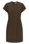 mini t-shirt dress in fluid viscose and linen twill