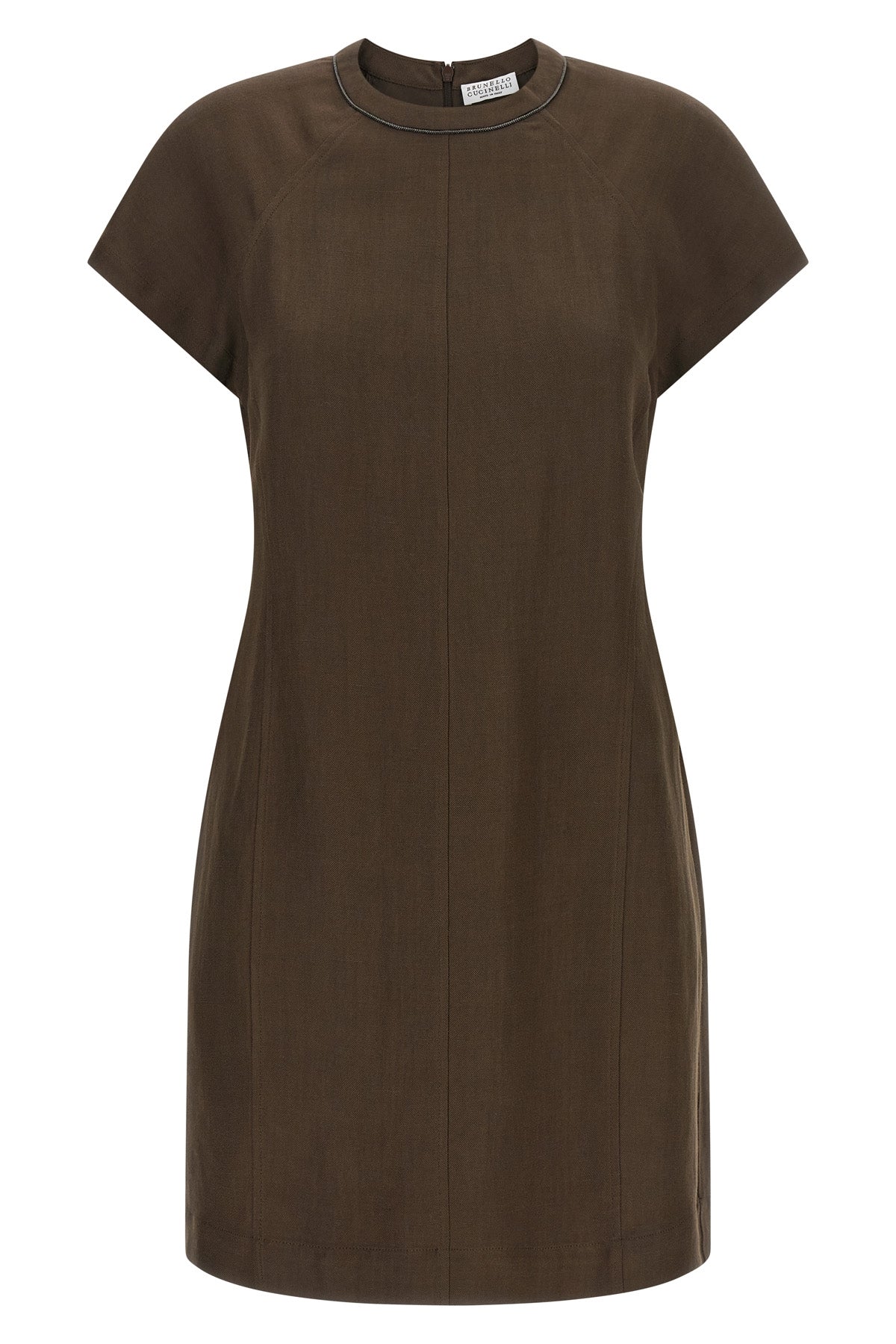 mini t-shirt dress in fluid viscose and linen twill