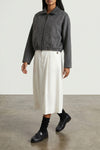 sartorial midi skirt in viscose and linen fluid twill