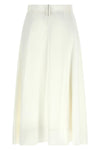 sartorial midi skirt in viscose and linen fluid twill