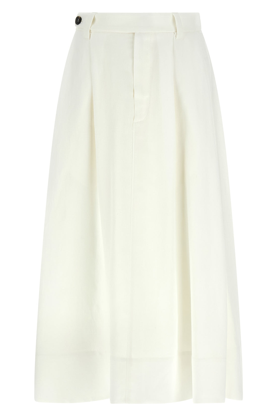 BRUNELLO CUCINELLI 42 sartorial midi skirt in viscose and linen fluid twill