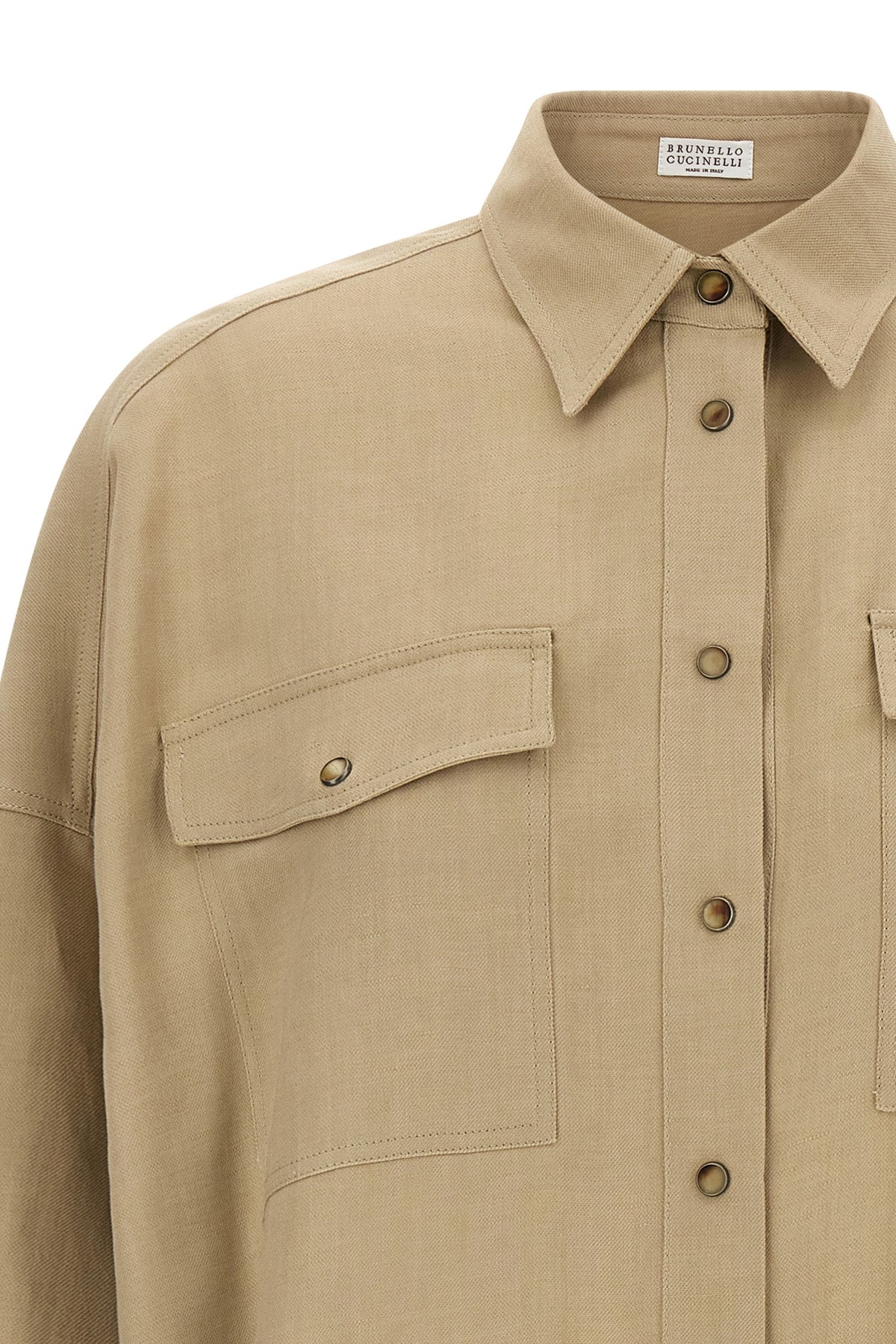 fluid viscose and linen twill shirt