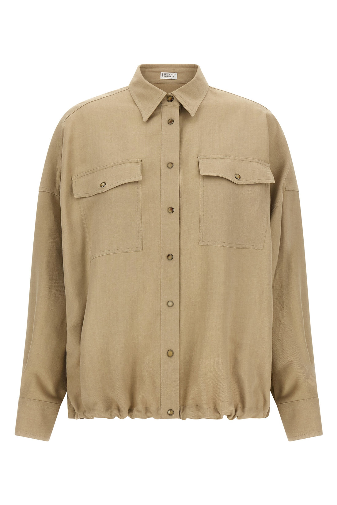 BRUNELLO CUCINELLI L fluid viscose and linen twill shirt
