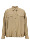 fluid viscose and linen twill shirt