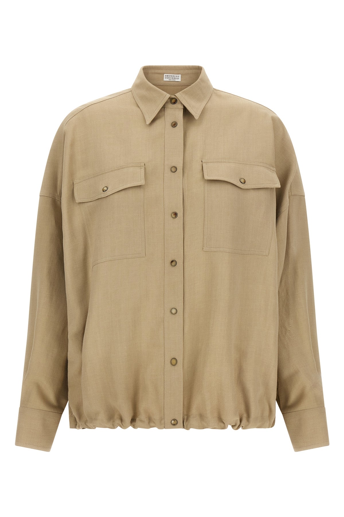 fluid viscose and linen twill shirt