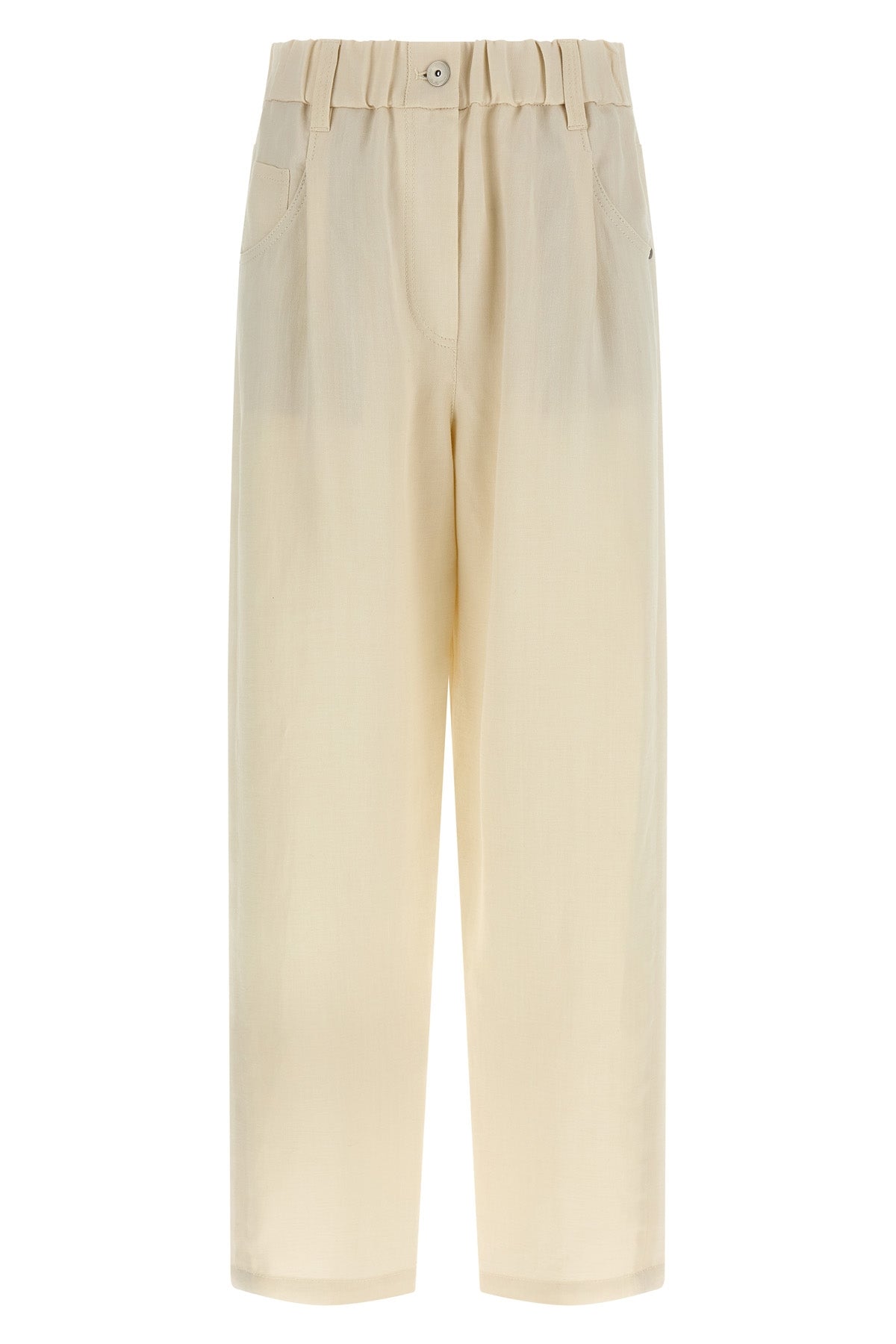 five-pocket pants in linen blend