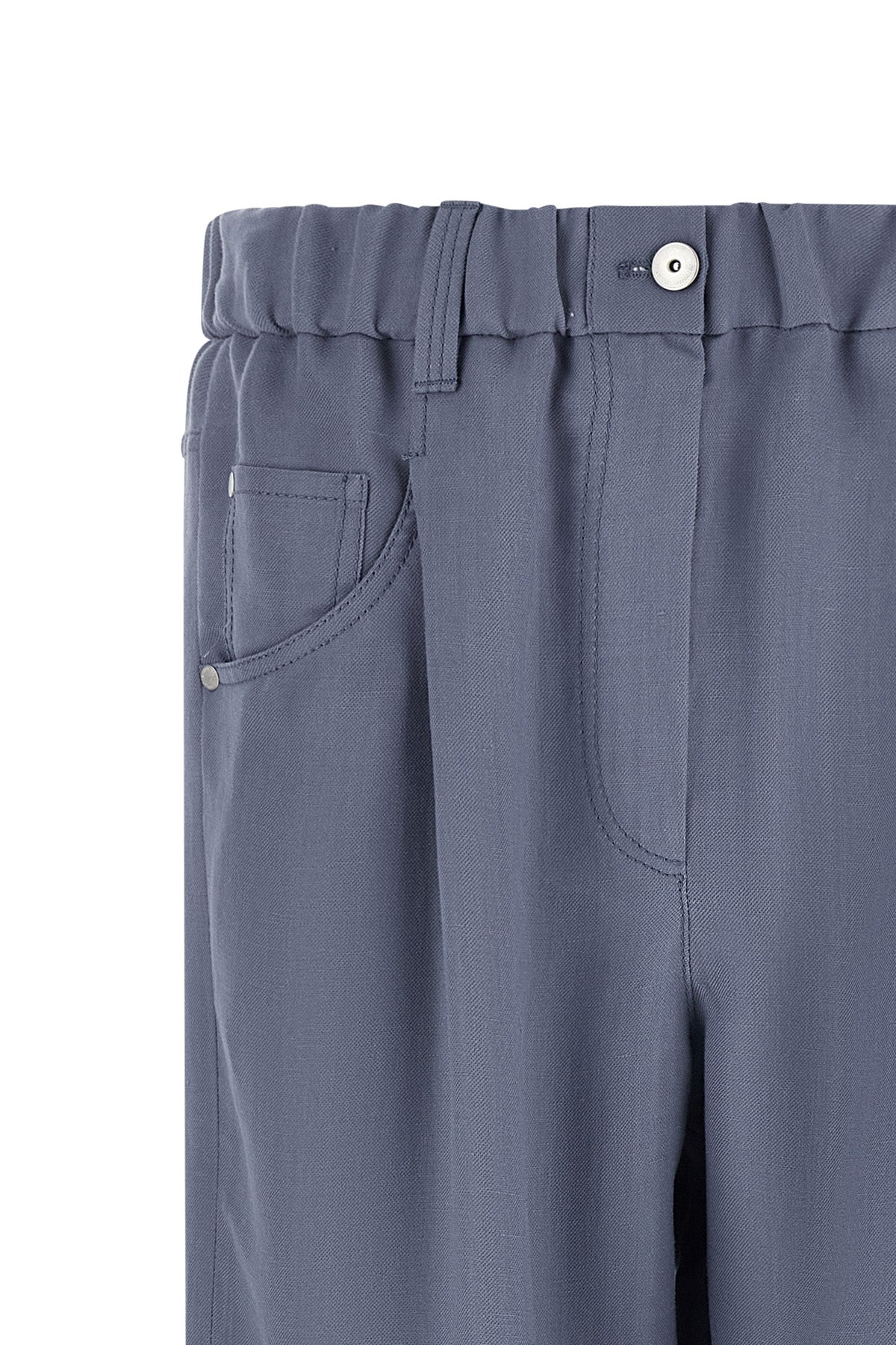 baggy viscose and linen fluid twill pants