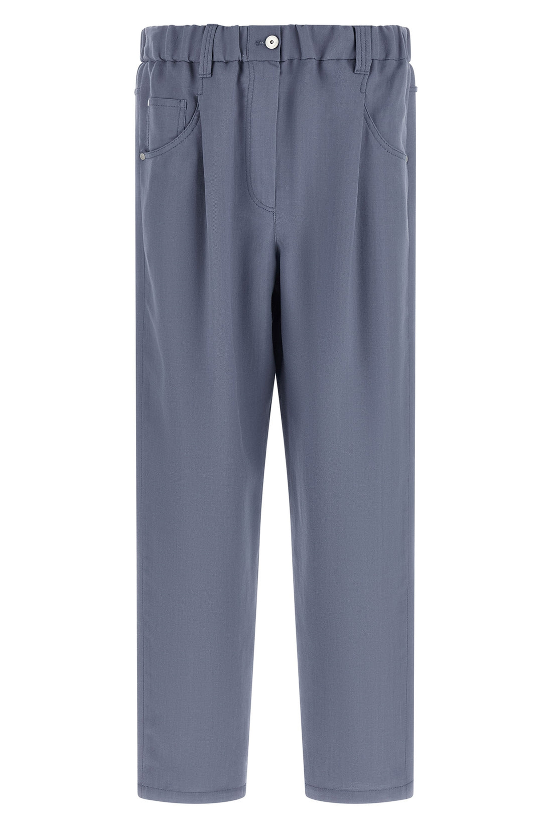 BRUNELLO CUCINELLI 42 baggy viscose and linen fluid twill pants
