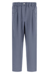 baggy viscose and linen fluid twill pants
