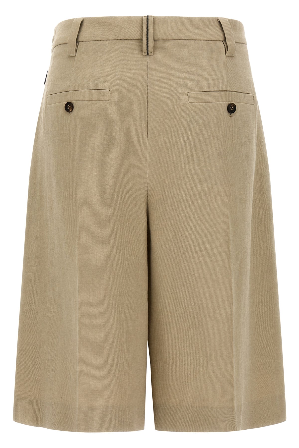 tailored bermuda shorts in linen blend twill