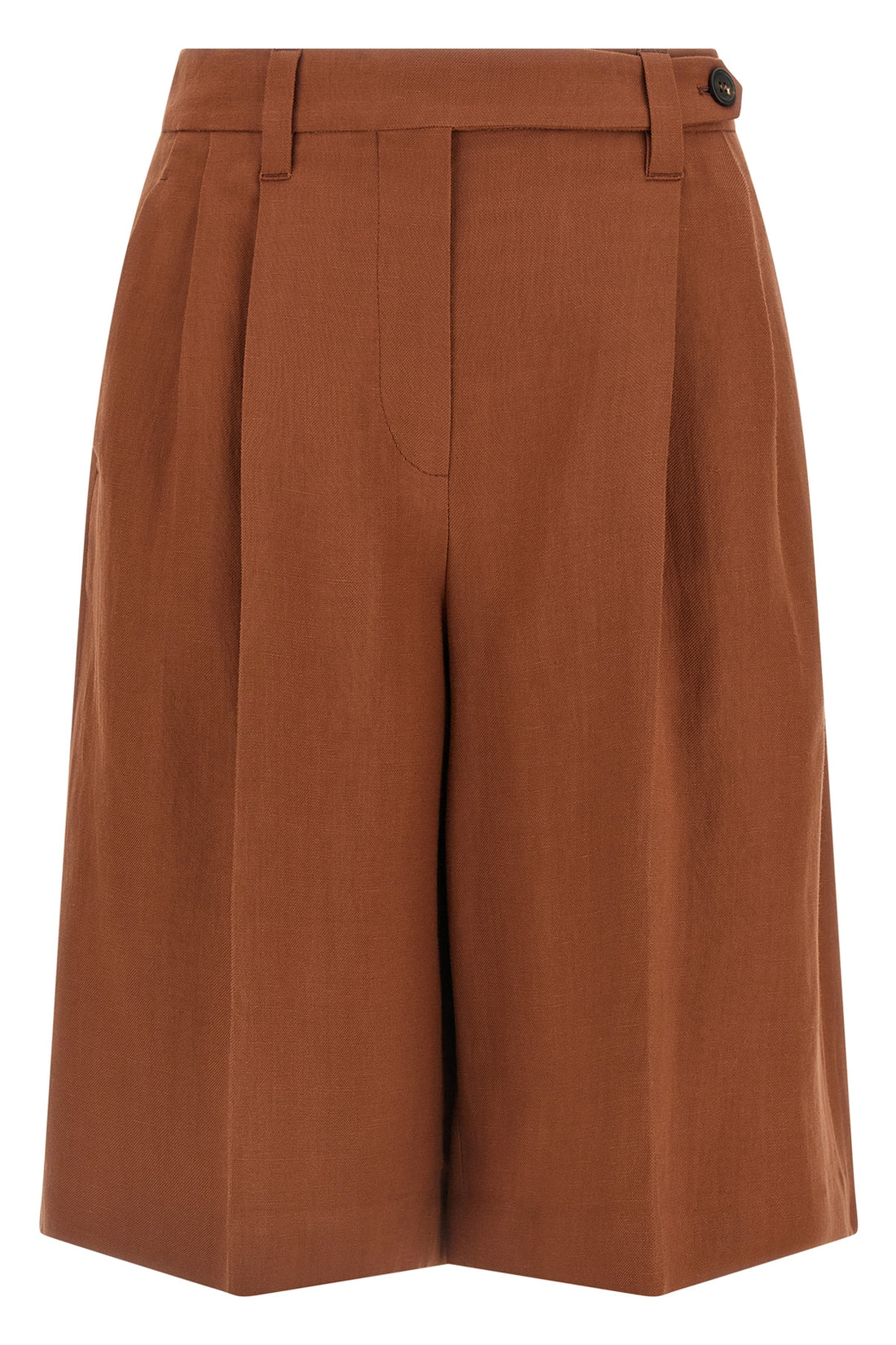 BRUNELLO CUCINELLI 38 sartorial bermuda shorts in viscose and linen fluid twill