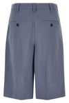 sartorial bermuda shorts in viscose and linen fluid twill