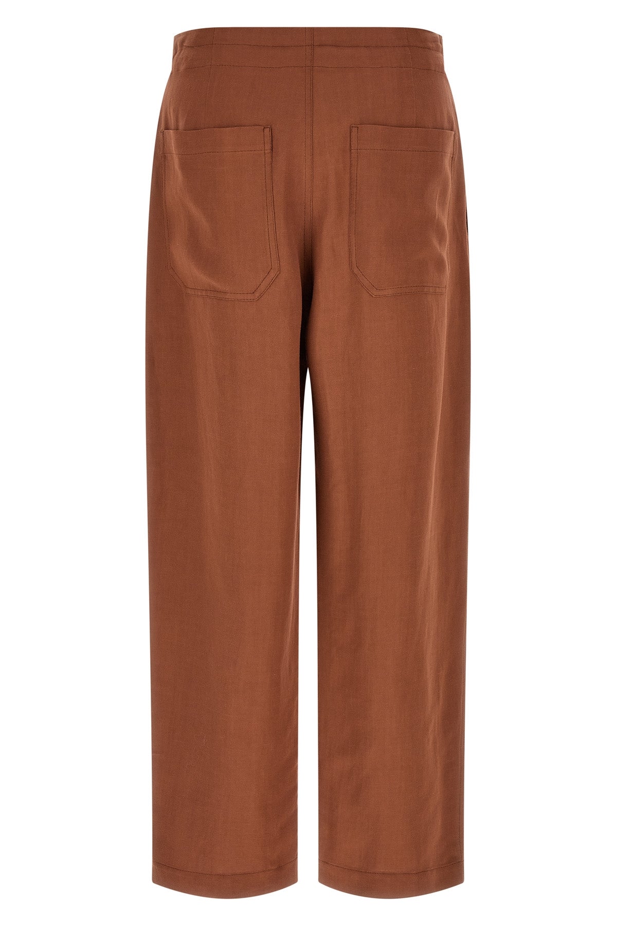 tailored track viscose and linen fluid twill pants