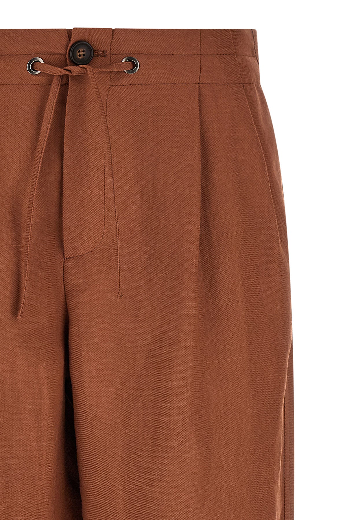 tailored track viscose and linen fluid twill pants