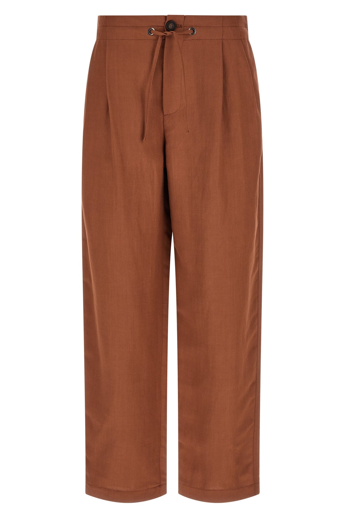 tailored track viscose and linen fluid twill pants
